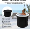 Portable Ice Bath Tub, Foldable Bathtub for Adult Inflatable Outdoor Cold Plunge Tub Freestanding Bathtub Hot Tub Spa Tub 3