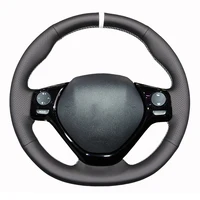 Black Faux Leather Car Steering Wheel Cover for Toyota Aygo 2 2014-2021 Peugeot 108 Citreon C1 2014-2024 1