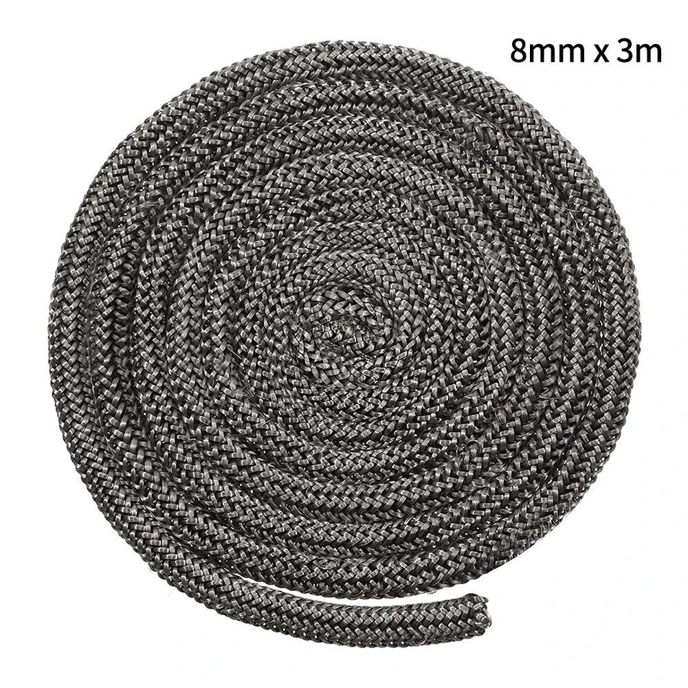Wood Stove Door Gasket Rope Seal Soft Wood Burning Stove Doors 12mm X 2m 8mm X 300cm Elastic Fiberglass Good Sealing Performance fireplace sealing rope