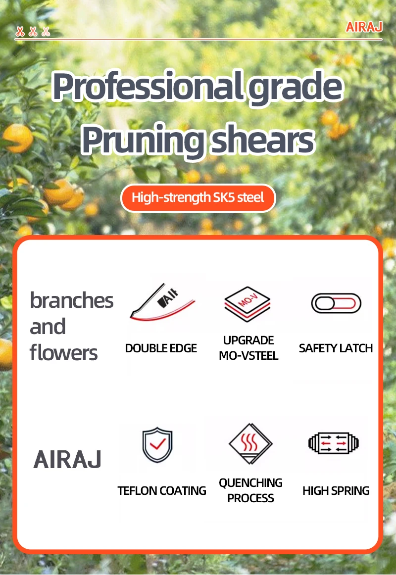 Professional Pruning Shears - Adjustable Multi-Gear Garden Trimmer