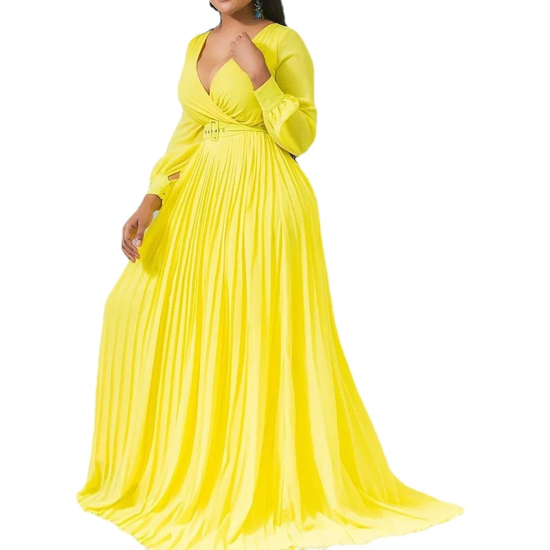 6 Colors African Dresses for Women Dashiki Plus Size Pleated Long Maxi Dress Party 5X