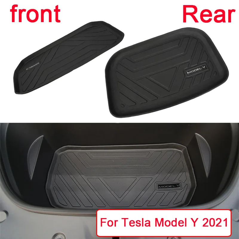 For Tesla Model Y 2021-2023 Upgrade TPE Front Storage Box Pad Rear Trunk Mat  Waterproof Protective Liner Trunk Tray Floor Mat AliExpress