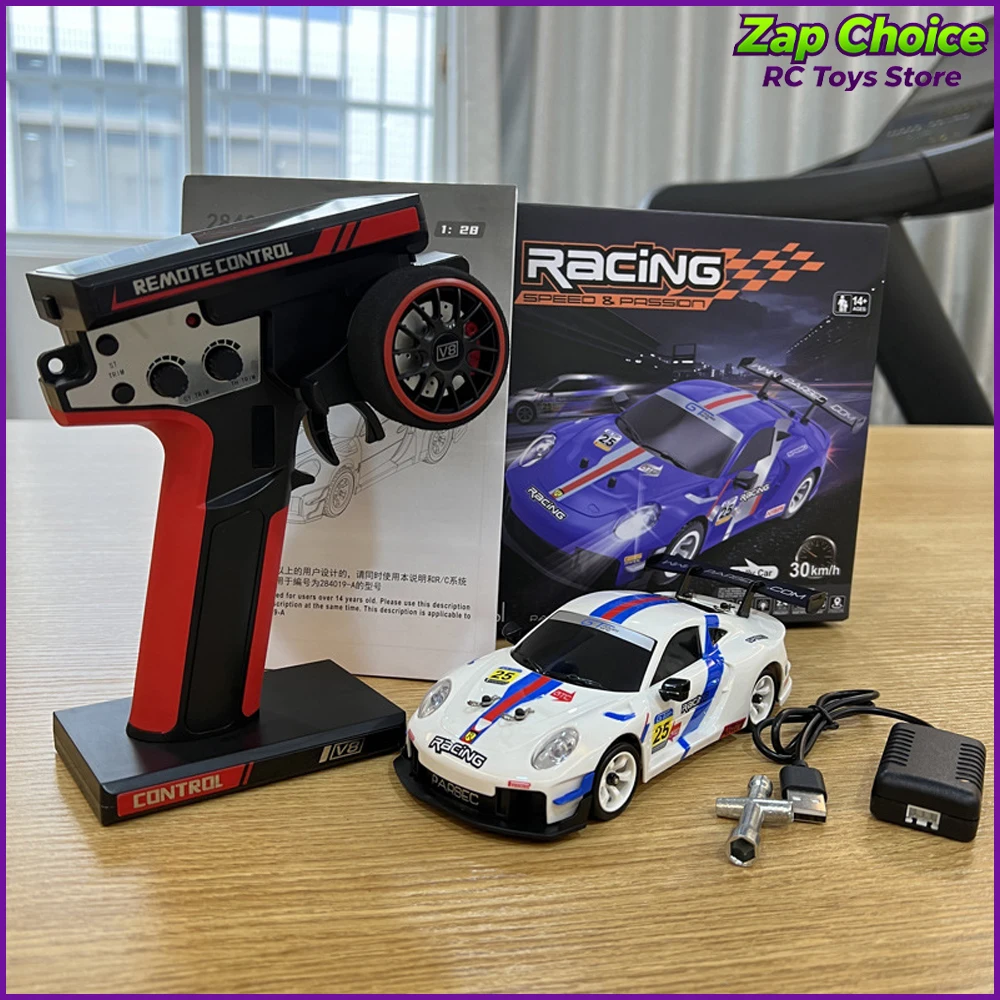 Zap WLtoys 284019-A 284191 1/28 RC 자동차 30KM/H 고속 자이로 안정화 4WD 전동 RC 드리프트 자동차 2.4G 장난감 선물 소년용
