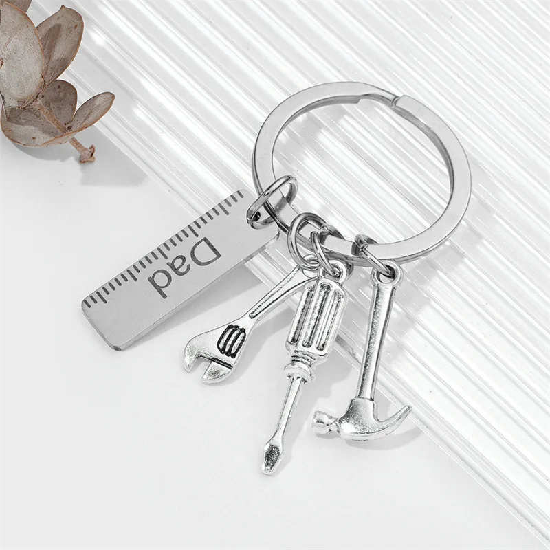 Portable Multi-Tool Keychain with Ruler, Hammer, Wrench, and Screwdriver Set - Ideal Gift