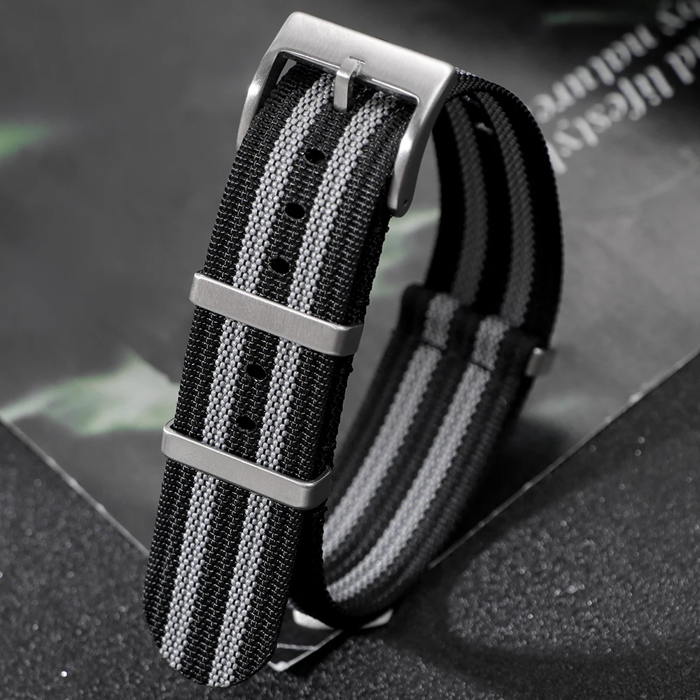 Military Style Nylon Watch Strap – Brown, Green, Black Band Replacement 18mm, 20mm, 22mm