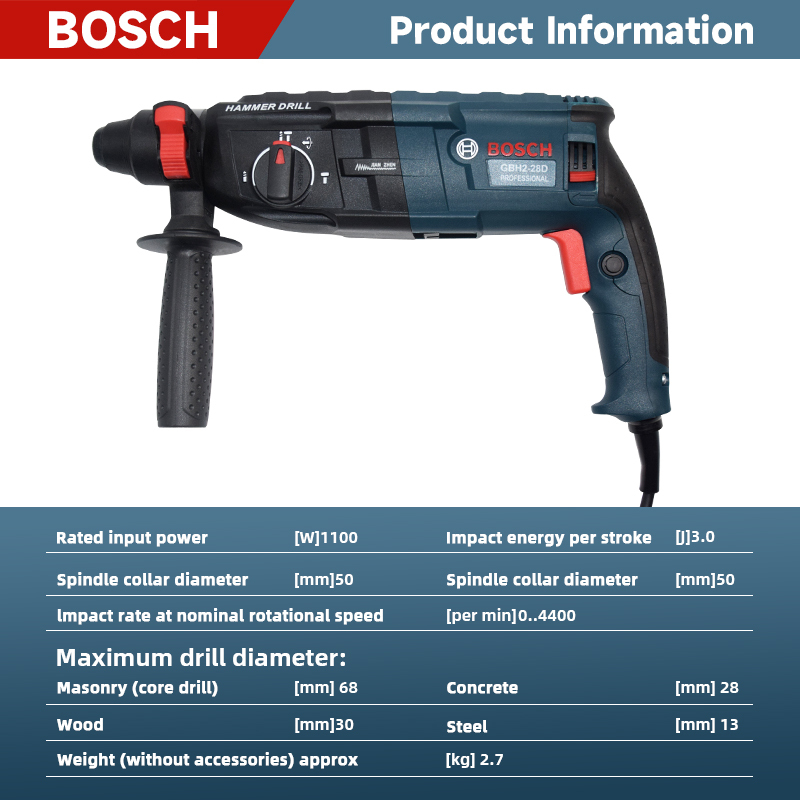 Bosch GBH2-28D professional percussion drill rotary hammer chisel multi-function high-power power tools