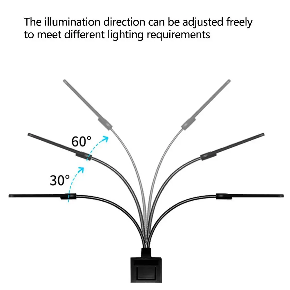 Double Head Clip on Aquarium Light White Light Waterproof Fish Tank Clip Lamp Practical Flexible Bendable LED Aquarium Light