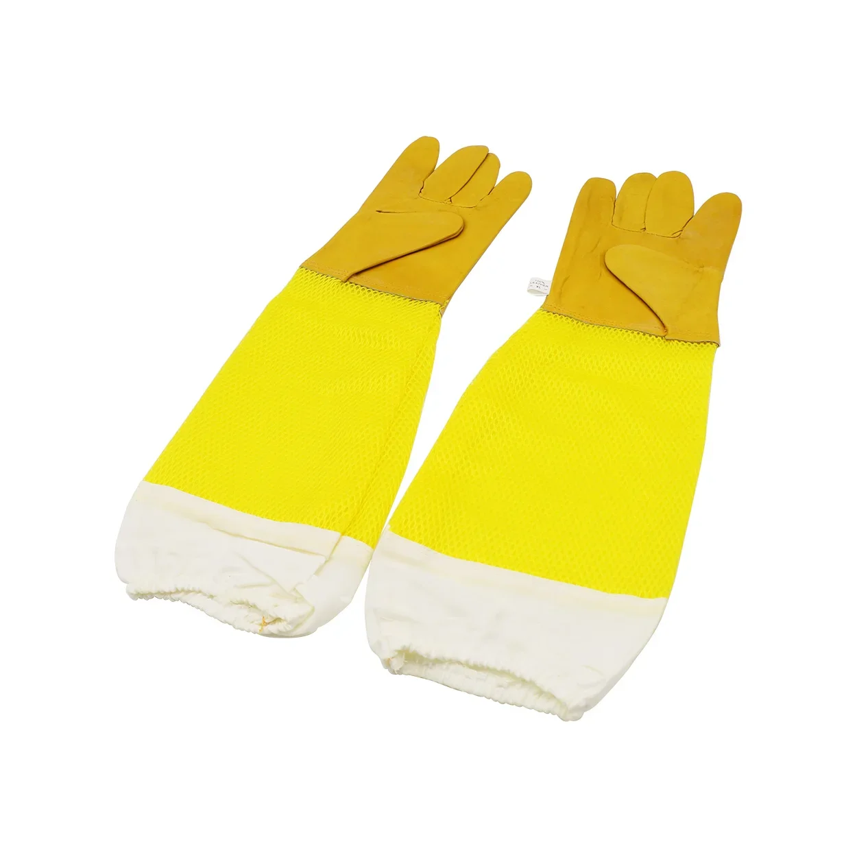 1Pair Apiculture Sheepskin/Linen Gloves Anti-bee Anti-sting Long Sleeves Breathable Ventilated Protective Cover Beekeeping Tool