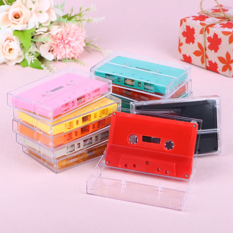 1Set Audio Tape Clear Storage Box lettore di nastro vuoto a colori a cassetta Standard con 45 minuti magnetici per la registrazione della musica vocale