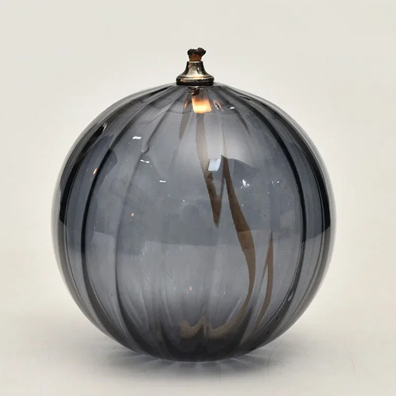 Glass Oil Lamp Handmade Refillable For Home Decor