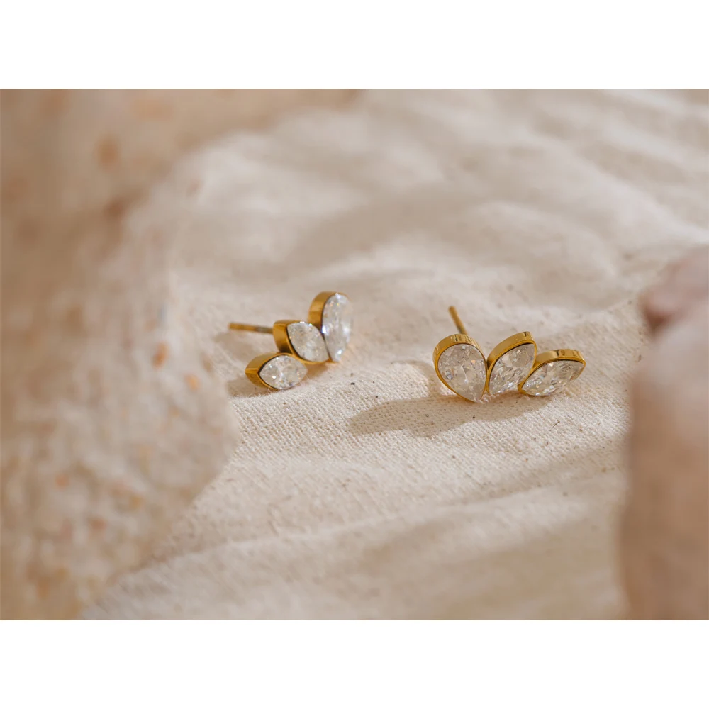 Yhpup Cubic Zirconia Stud Earrings Women