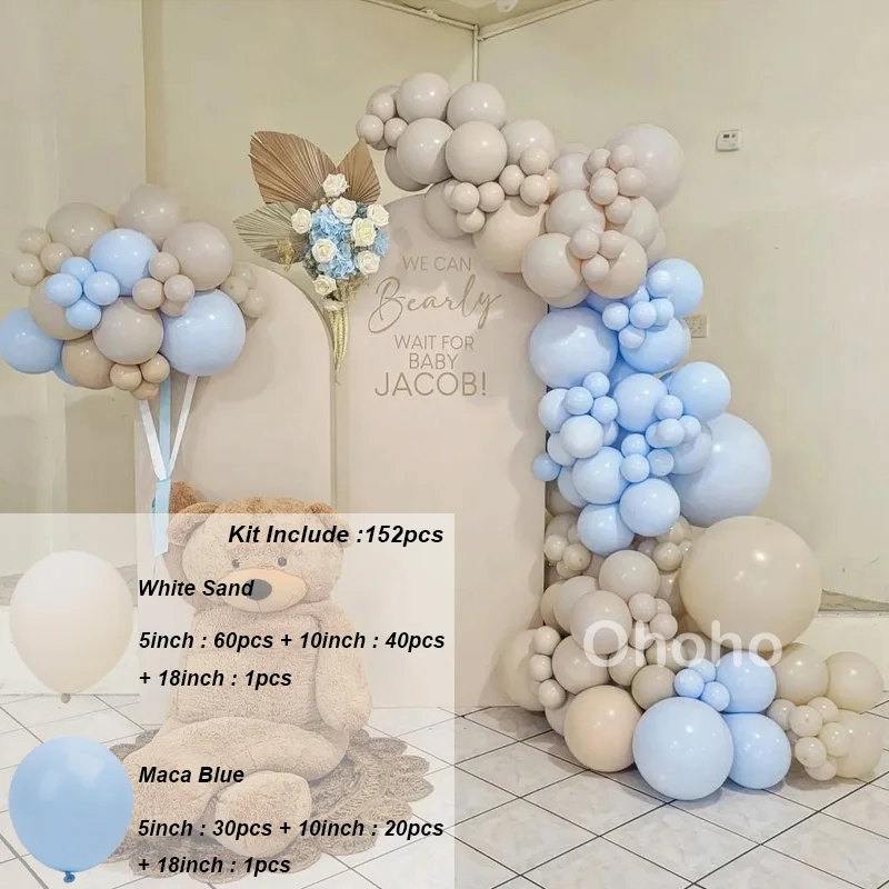152pcs Blue Beige