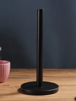 Matte Black Paper Towel Holder Countertop, Kitchen Paper Roll Holder Stand with Weighted Base Heavy for Standard 1