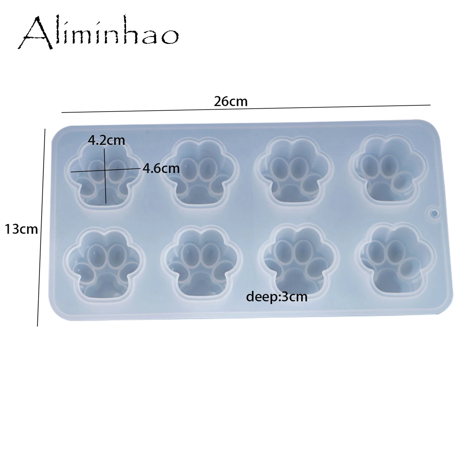 M0088 Diy Kristall Harz Form Katze Klaue mit Licht Slot Schmücken Tisch Hund Pfote Drucken Silikon Keychain Form 1pc – Detail 12