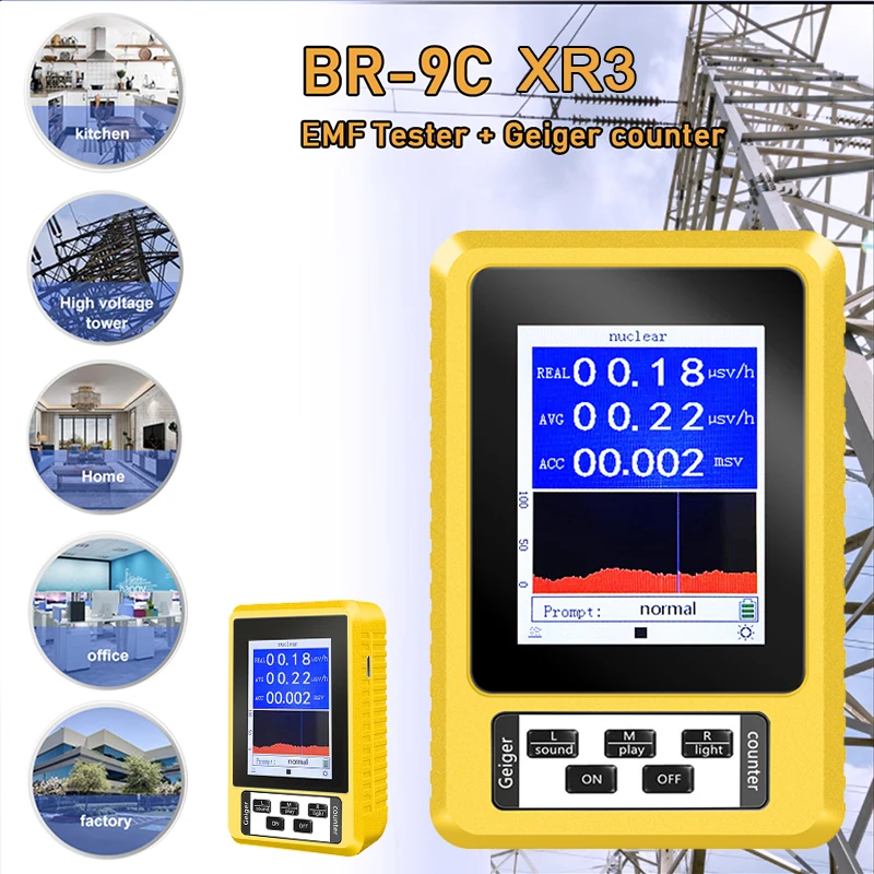 NEW SALE Radiation detector BR-9C Digital Nuclear Radiation Detector for Professional Geiger Counter Type Dosimeter Tester