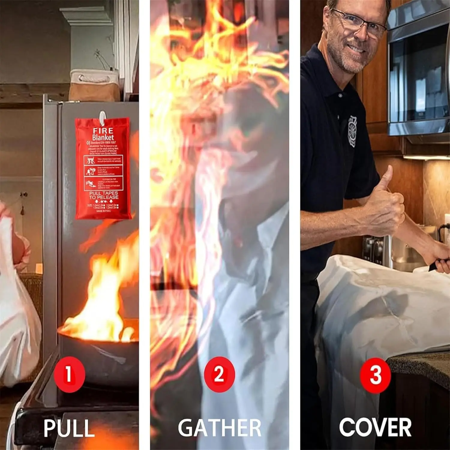 Hot 1/1.2/1.5/2M Fire Blanket Fighting Fire Extinguishers Tent Emergency Blankets Survival Fiberglass Shelter Safety Cover