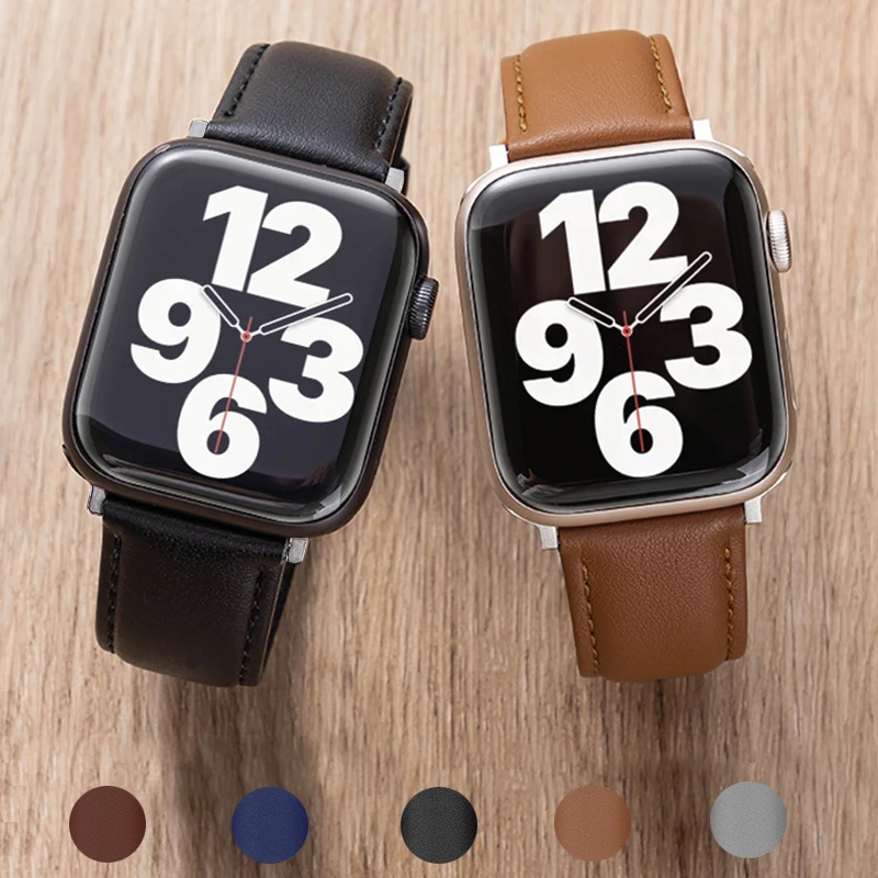 

Кожаный ремешок для apple watch band 44 мм 45 мм 42 мм 49 мм Ultra Watch band 38 мм 40 мм, браслет для iWatch series Ultra 7 8 5 6 4 SE