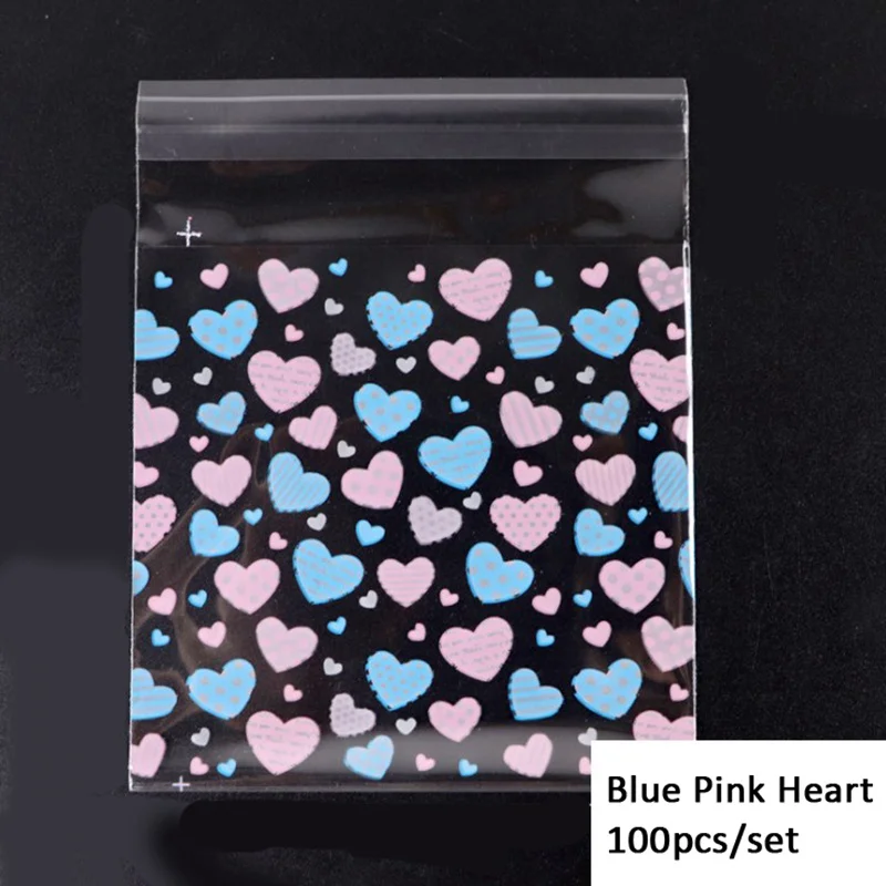 thumbnail image 1 of 100 bolsas de plástico autoadhesivas con forma de flor de cerezo para galletas y dulces, para hacer tú mismo galletas, bocadillos, repostería, decoración, regalos para niños, 1 of 5