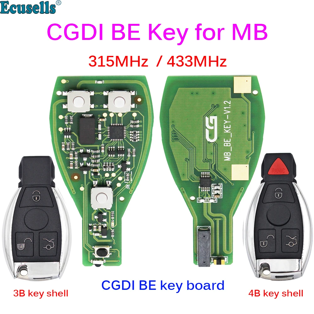 Original CGDI MB CG BE Key for MB FBS3 315MHZ/433MHZ Work with CGDI Programmer Support All FBS3 and Automatic Recovery