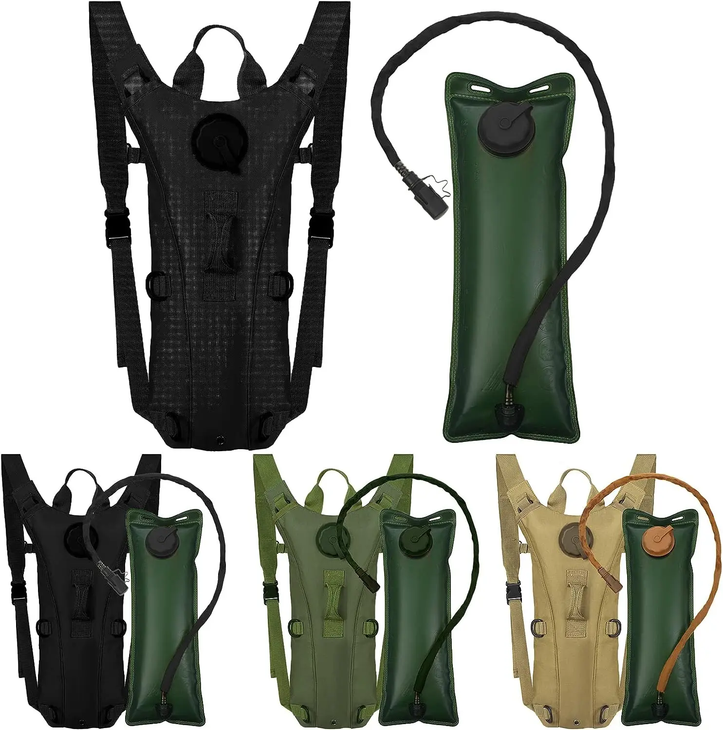 Mochila Tática Militar de Hidratação, Water-Proof, Nylon Water Bag com 3 Litros de Bexiga, Caminhadas, Ciclismo, Escalada