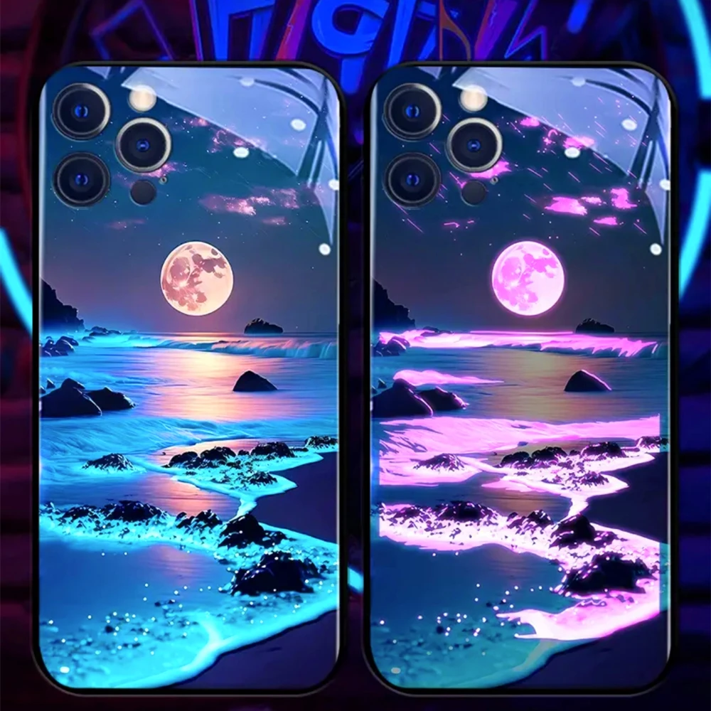 Brillante Galaxy Sky LED-Lichtleuchtende leuchtende Handyhülle, sprachgesteuerte Hülle für iPhone Air 17 16 E 15 14 13 12 Pro Max Plus – Detail 12