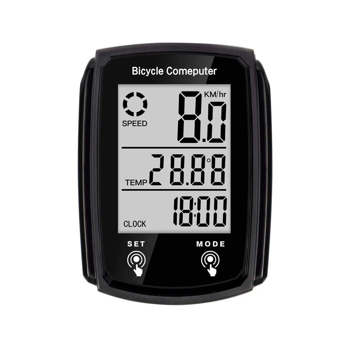 Waterproof LCD Touch Screen Cycling Speedometer with Odometer for All-Weather Day/Night Use