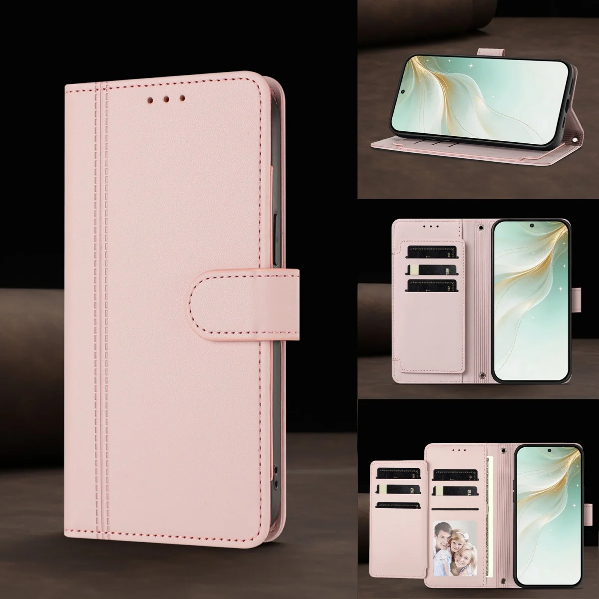 Deluxe Leather Wallet Case with Card Slot and Magnetic Flip Cover