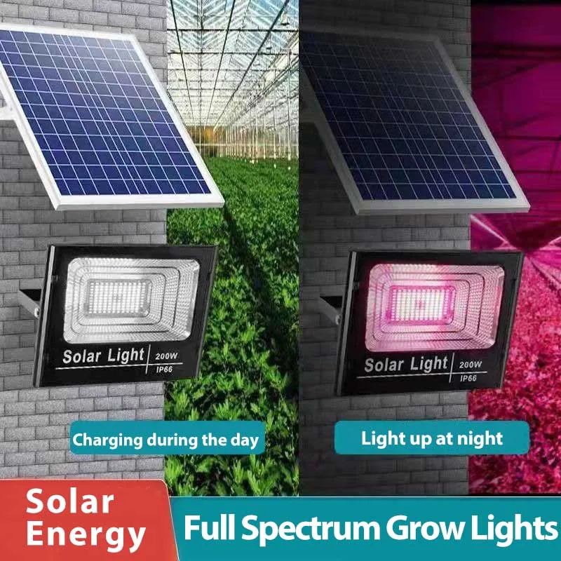 Solar Powered Full Spectrum LED Grow Lights with Remote Waterproof