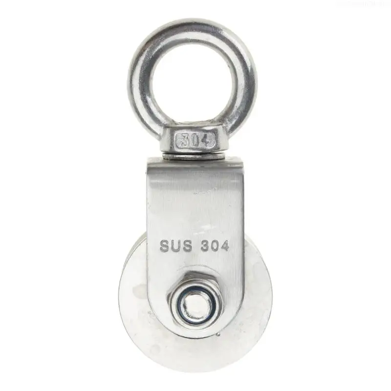 Type Pulley 304 Stainless Steel Duplex Bearing Traction Pulley Block Ultra-quiet Pulley Roller 85AC 3