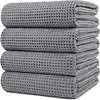 Microfiber Oversize Quick Dry Lint Free Bath Towel, 60 x 30 in, 4 Pack (White, Waffle Weave) 6