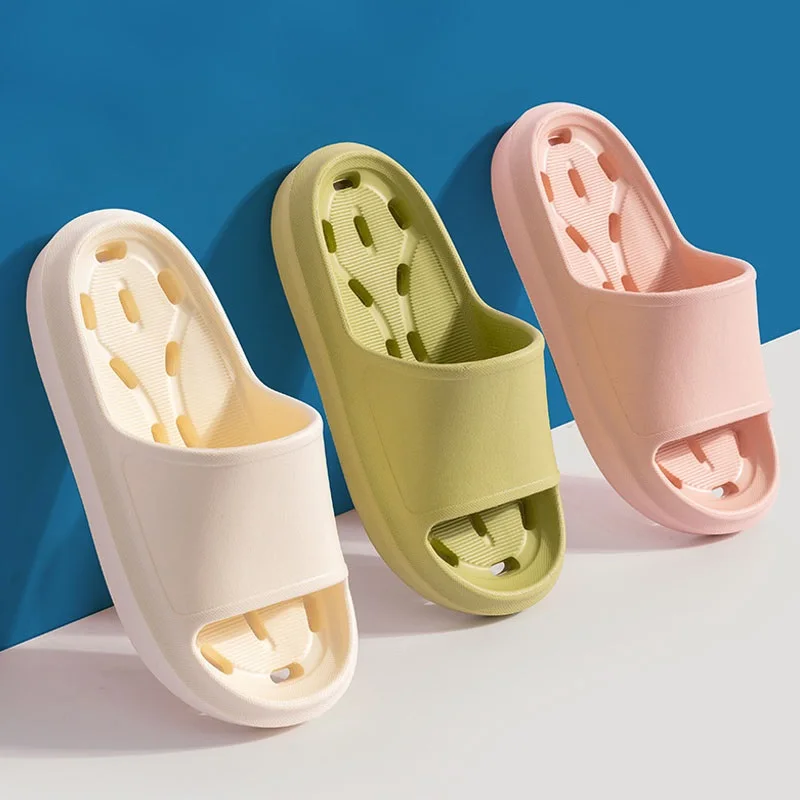 

WDZKN Fashion Summer Slippers Women Bathroom Leaky Slippers Soft Thick Bottom Comfort Lightweight EVA Non-Slip Indoor Slides