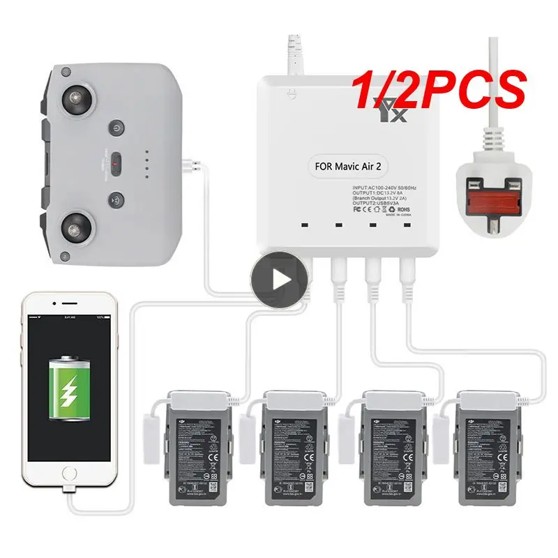 

1/2PCS For DJI Mini 3/3 Drone 6 in 1 Battery Charger with USB Port Remote Control Charging Hub Intelligent Multi Charger