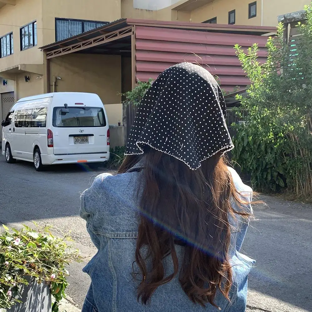 Summer Women Satin Neck Tie Female Hair Bandana Headkerchief French Pastoral Style Wrist Kerchief Shawl Wraps Fashion Neck Tie