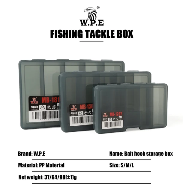 W.P.EFishing Box Bait Lure Hook Boxes 5 Compartments PP Material 3