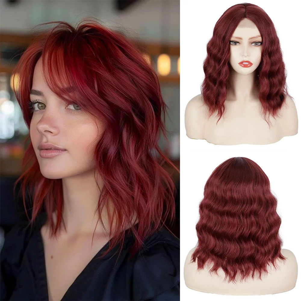 Short Wavy Bob Wig Image 11
