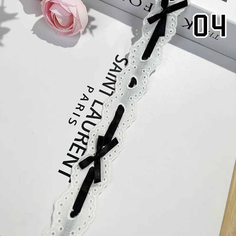 1yard Bow Pleated Lace Lolita DIY Wear Ribbon Lace Trims Baby Clothes Skirt Hem Clothing Garment Handmade Materials Wide 3cm