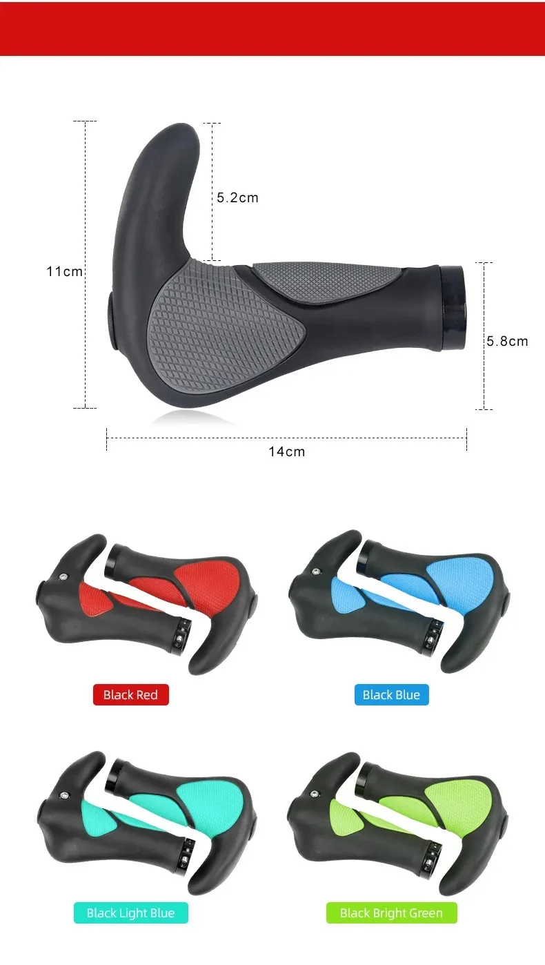 Description Picture 3 of itemBicycle Grip Handlebar End Cap Aluminium Alloy Lock Mountain Handle Bar Grip Bike Anti-Skid Rubber Bicycle Skid-Proof Grips Part
