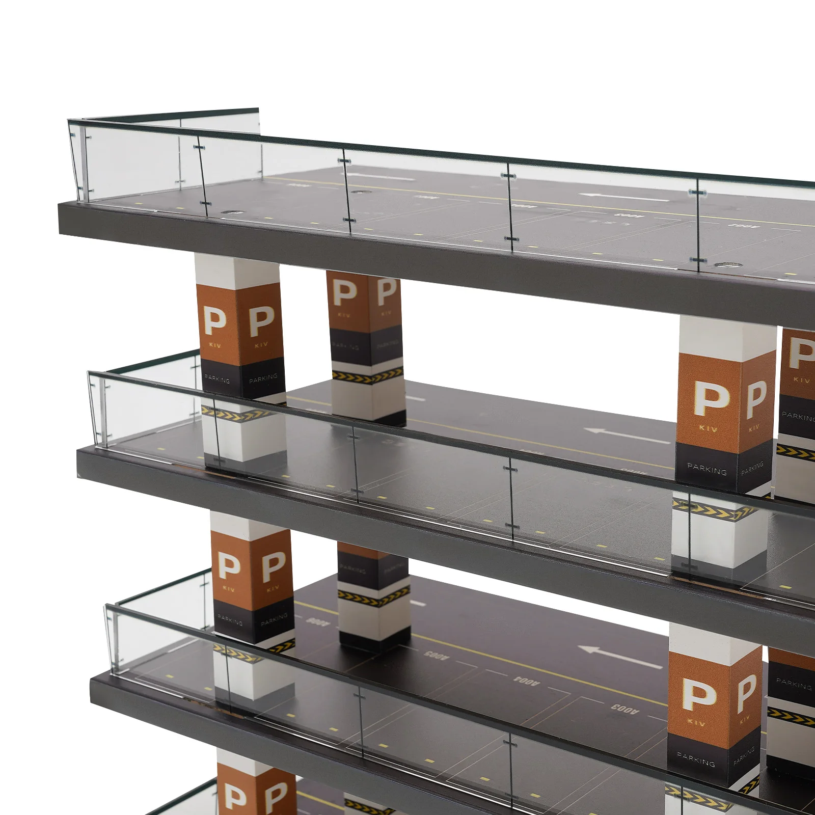 Diorama 4-Story 1/64 Acrylic Garage Model Car Parking Lot Backdrop Car Display Home Decoration and Storage, Educational Toys 5