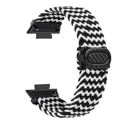 Braided Nylon Smart Watch Strap Wristband Bracelet - Enhanced Accessory for HUAWEI watch fit 2 (Stripe Black White)