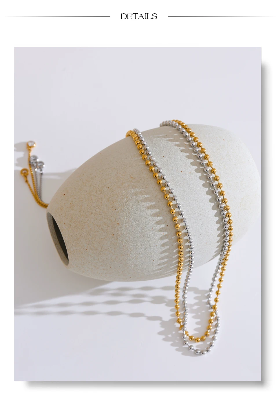 Stainless Steel Beads Chain Adjustable Necklace and Bracelet Bangle