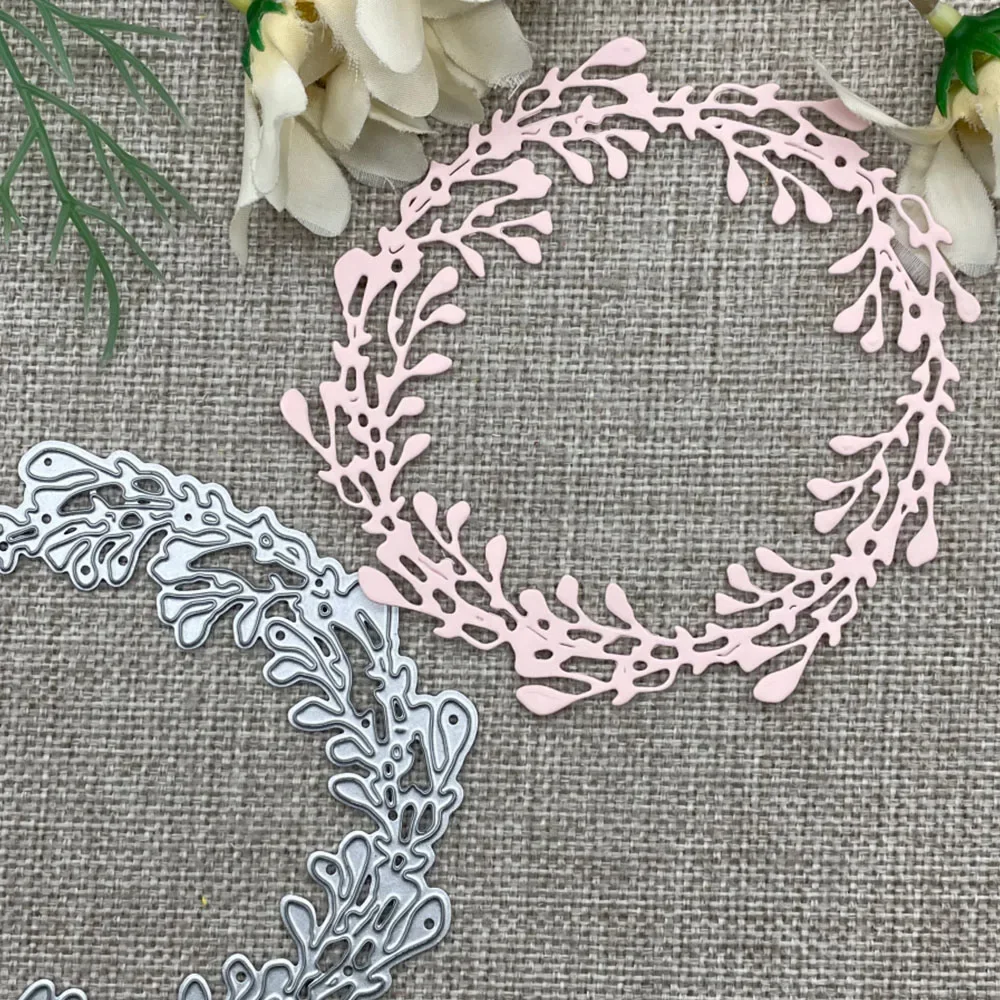 Blattring-Dekoration, Metall-Stanzformen für DIY-Scrapbooking, dekorative Prägung, Handarbeit, Stanzform, Schablonenform