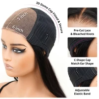 10A 100% perruques sans colle perruques de cheveux humains prêt à porter noeuds blanchis 6x5 pré-coupé HD Transparent sans colle dentelle perruques crépus bouclés 6