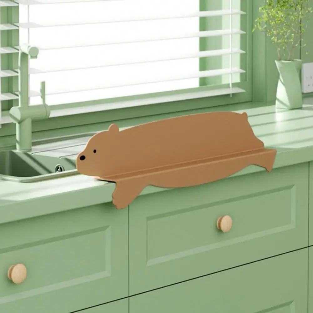 Sturdy Sink Guard Silicone Basin Board Cartoon Decor Anti-splash Great Suction Bottom Sink Splash Guard kitchen splash guard