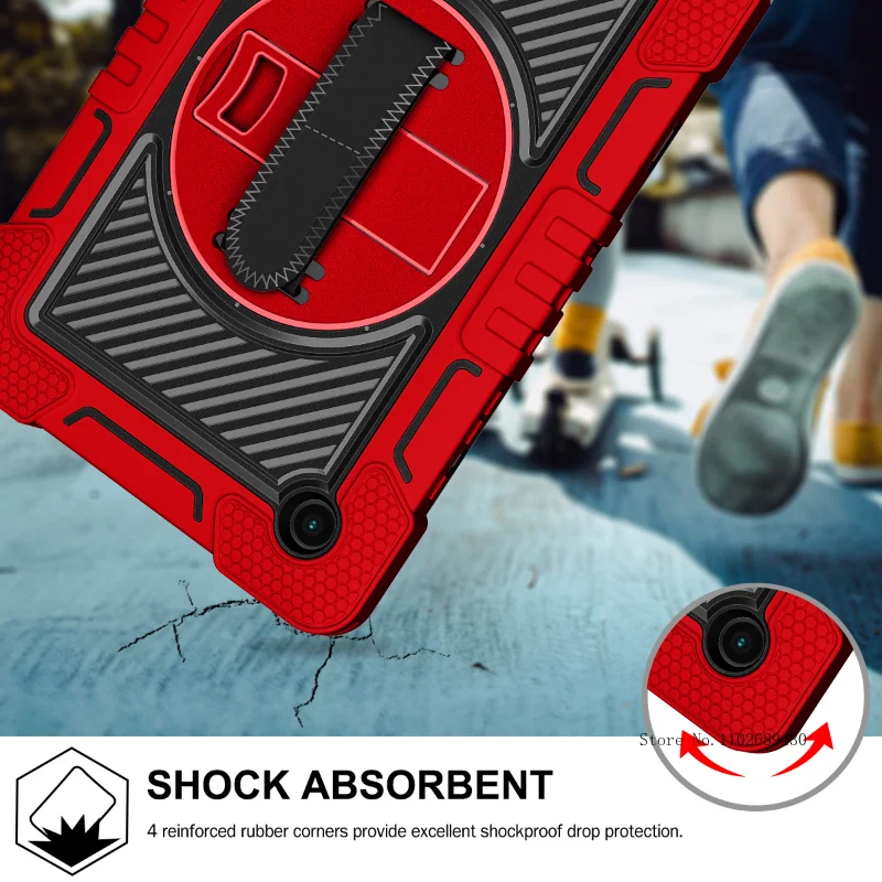 For Samsung Galaxy Tab A8 10.5 SM-X200 X205 X207 2022 Tablet Cover Military Shockproof Kids Case Rotatable Stand_voghion.com