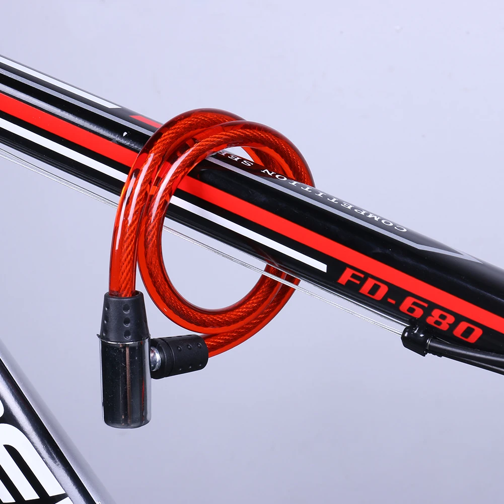 Portable Cable Coil Security Lock Flexible Universal Bike Safety Lock Cable for Bicycle Electric Vehicle Motorcycle Door