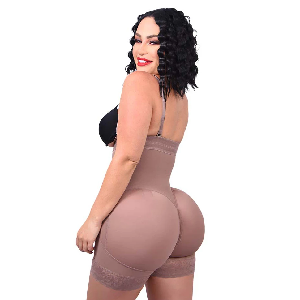 Flatter Figure Shapewear for Women Tummy Control Body Shaper Butt Lifter Thigh Slimmer Faja Plus Size with Zipper Crotch