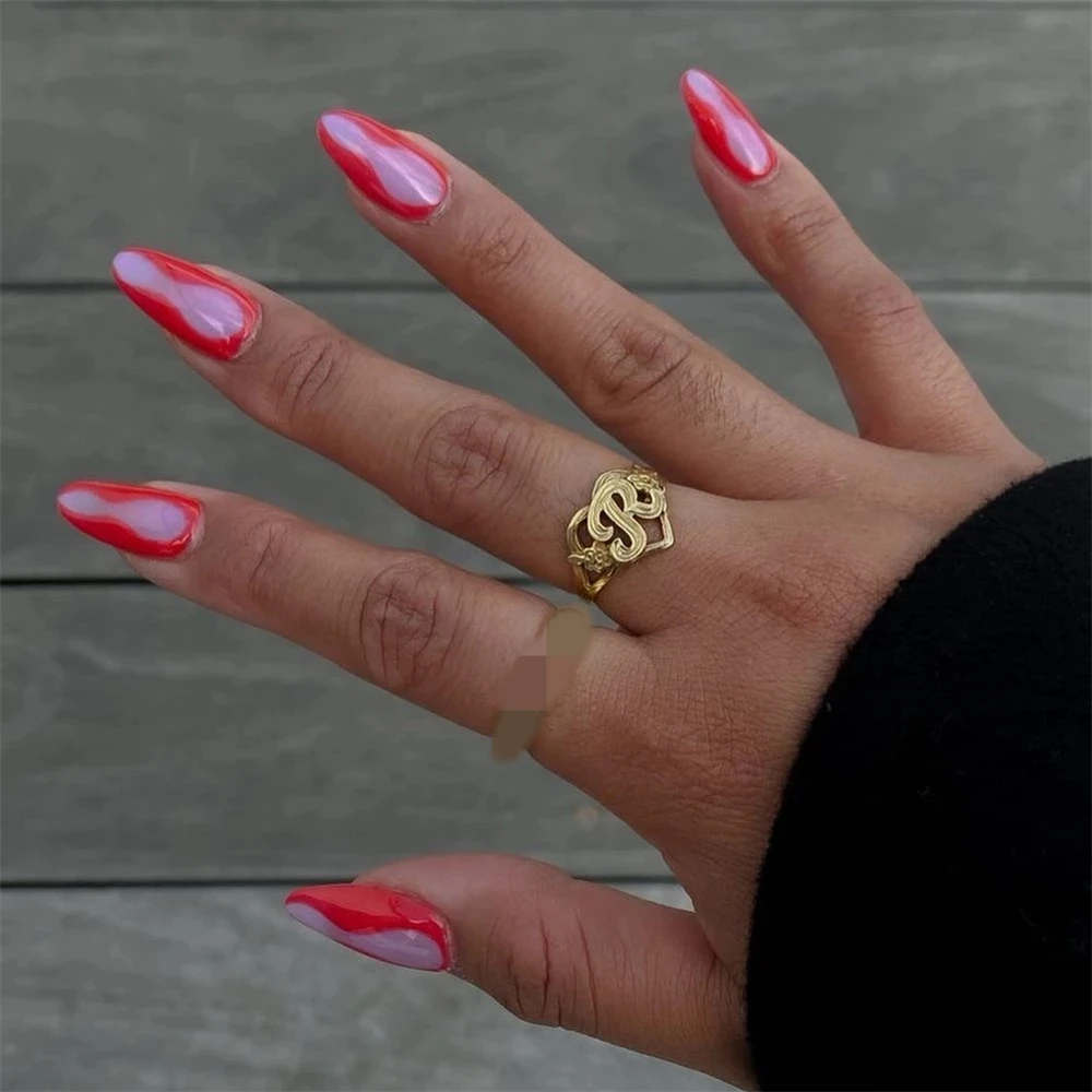 Custom Initials Heart Adjustable Ring For Women Fashion Hip Hop Jewelry Personalized A-Z 26 Letter Rings Men Christmas Gifts