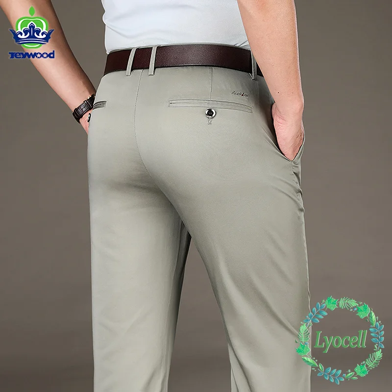 Summer Soft Lyocell Fabric Men's Suit Pants Thin Business Office
