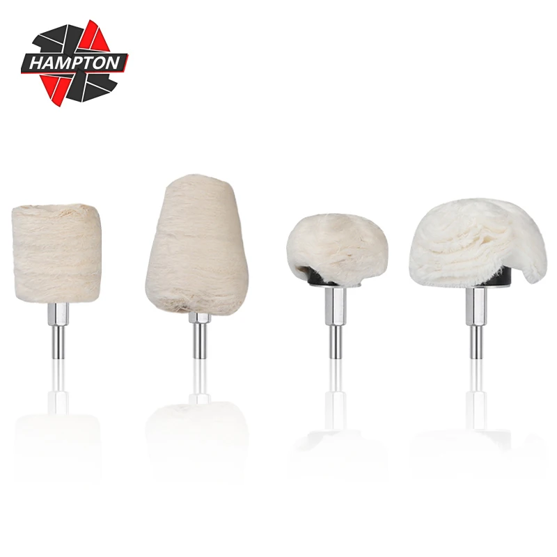 HAMPTON Polieren Polieren Rad Set Wolle Filz 6,35mm Schaft Polieren Dreh Werkzeug Zubehör Tuch Rad Bit für Dremel 7/10/11 stücke