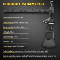2 in 1 Tactical Axe Tomahawk Army Outdoor Hunting Camping Survival Machete Axes Hand Tool Fire Axe Hatchet Axe/Ice Axe 2